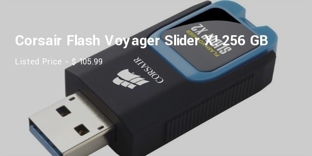 corsair flash voyager slider x! 256 gb usb 3