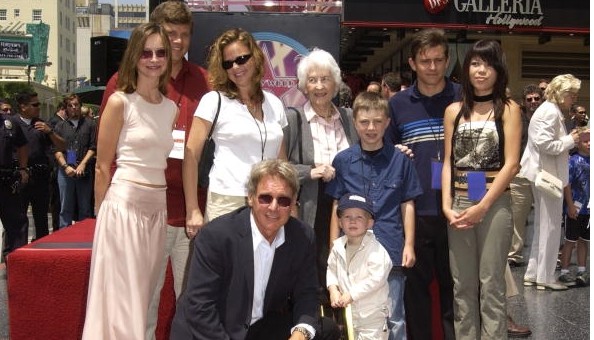 Harrison Ford with His Family at Hollywood Walk of Fame