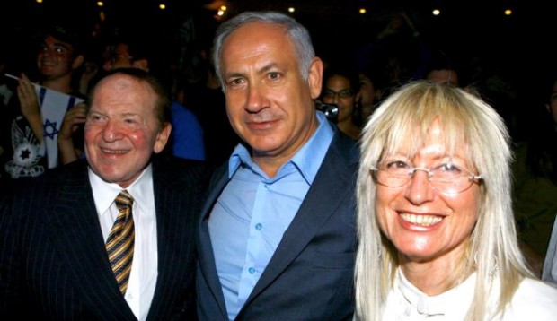 Prime Minister Benjamin Netanyahu with Sheldon and Sheldon's wife