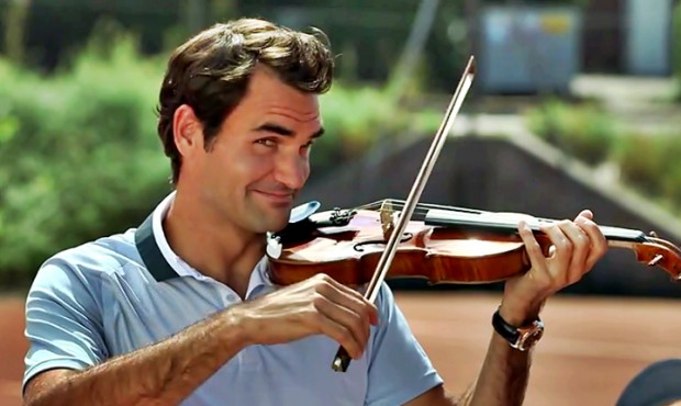 Federer playing violin