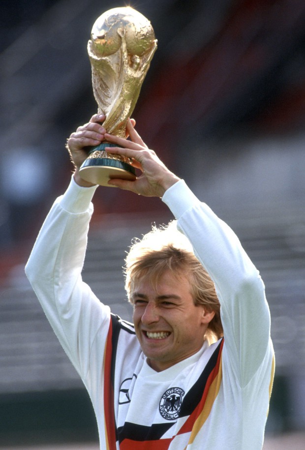 Jurgen Klinsmann with FIFA 1990 world cup
