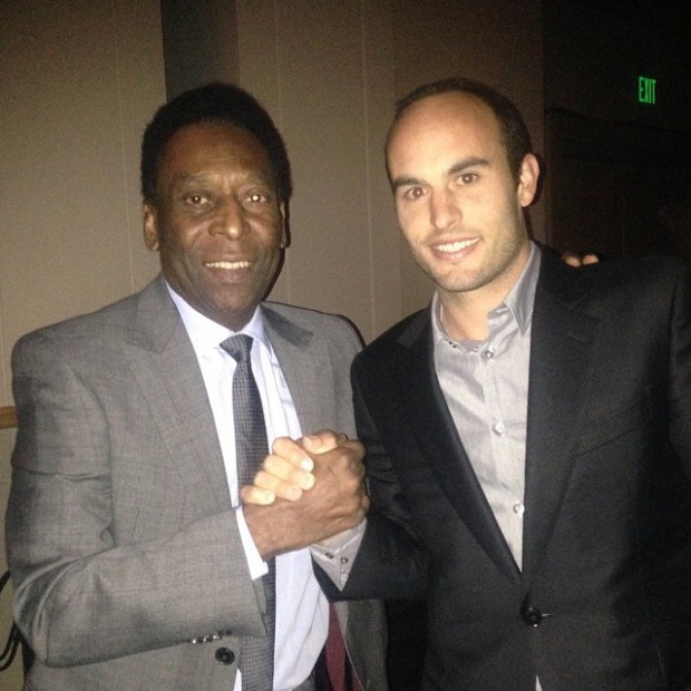 Landon Donovan with soccer legend Pele